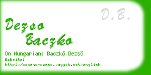 dezso baczko business card